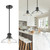 KLKLCH Hammered 11 inch Glass Pendant Lights Kitchen Island, Black Industrial Hanging Kitchen Lights, Modern 1-Light for Hallway,Dining Room, Living Room, DD036-1-BK-1