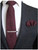 JEMYGINS Burgundy Cashmere Wool Necktie and Pocket Square, Hankerchief and Tie Clip Sets for Men (4)