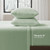 True North by Sleep Philosophy Plush Sheet Set Queen, Solid Color, Warm & Soft Bedding Queen Size Sheets, Fitted Pocket Fits Up to 16" Mattress, Soloft, Queen, Green, 4 Piece