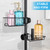 Buoluty Clawfoot Tub Caddy(Shower Rod Not Included) - Stainless Steel Shower Shelves and Soap Caddy (Black)
