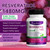 100% Natural Resveratrol - 1480mg Per Serving, 90 Veggie Capsules, 99% Pure Trans-Resveratrol, Antioxidant for Healthy Aging, Brain & Heart Support