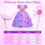 Meland Princess Dresses for Girls - Light Up Princess Costume for Little Girls, Halloween Costumes for Girls Toddler Age 3-8, Purple/Pink