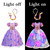 Meland Princess Dresses for Girls - Light Up Princess Costume for Little Girls, Halloween Costumes for Girls Toddler Age 3-8, Purple/Pink
