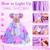 Meland Princess Dresses for Girls - Light Up Princess Costume for Little Girls, Halloween Costumes for Girls Toddler Age 3-8, Purple/Pink