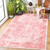 MUJOO Pink Rugs for Bedroom Girls 3'x5' Rug Washable Boho Area Rug for Living Room Small Cute Non Slip Throw Carpet for Bedside Dorm Shower Room Soft Light Pink Floral Home Decor