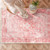 MUJOO Pink Rugs for Bedroom Girls 3'x5' Rug Washable Boho Area Rug for Living Room Small Cute Non Slip Throw Carpet for Bedside Dorm Shower Room Soft Light Pink Floral Home Decor
