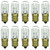 Sunlite 41717 Incandescent T4 Tubular Light Bulb, 15 Watts, 75 Lumens, Candelabra E12 Base, Dimmable, 2000 Hour Life Span, 2600K Warm White, 10 Count