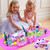 Pink Classic Train Sets for Toddlers|Musical Electric Train Toys with DIY Ice Cream Truck 3D Foam Puzzles Party Scene Building Kit for Girls Boys 3-5 Years Old Parent-Child Interaction Birthday Gift-A