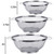 3 Pack 18/8 Stainless Steel Colander Sieves(5-Quart, 4-Quart and 3-Quart), Mesh Strainer Net Baskets with Handles & Resting Base for Strain, Drain, Rinse or Steam