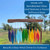 Blue Handworks Rainbow Glass Chime, Sandblasted Glass and Found Wood Handcrafted Wind Chime