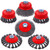 Rocaris 6 Pack Wire Wheel Cup Brush for Angle Grinder, 3 & 4 Inch Twisted Knotted & Coarse Crimped Cup Brush for Cleaning Rust, 5/8 -11 Inch Threaded Arbor