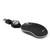 NGS SIN Black Optical Mouse 1000dpi and Retractable USB Cable Computer or Laptop Mouse with 2 Buttons for Left and Right Handed Users