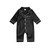 MAINESAKA Newborn Baby Girl Boy One Piece Pajama Romper Sleep Jumpsuit Silk Satin Long Sleeve Button Down Pjs Sleepwear (A-Black, 0-3 Months)