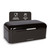 Culinary Couture Extra Large Black Bread Box for Kitchen Countertop - Holds 2 Loaves - 16.5" x 9" x 6.5" - Stainless Steel Vintage Bread Boxes for Kitchen Counters