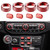 DIAMOOKY 8PCS Metal Button Knob Cover for Jeep Wrangler JL JLU 2018-2025 2026 & Gladiator JT Accessories Window Switch Button Cover Volume Radio Air Conditioner Headlight Switch Knob Cover (Red)
