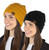 Funky Junque Exclusives Warm Winter Skull Cap Beanie – Slouchy Knit Hat for Women, Soft Cozy Unisex Mens Beanies, Perfect for Cold Weather Wear - 2 Pack - Black & Mustard