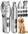 oneisall Dog Clippers for Grooming Thick/Heavy Coats, 4-in-1 Dog Grooming Kit Low Noise with Stainless Steel Blade, Cordless Dogs Paw Trimmer Pet Nail Grinder for Small & Large Dogs Cats Animals