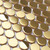 Blujellyfish Gold Backsplash Tile Penny Round Mosaics 3/4" Golden Stainless Steel Tiles for Wall Backsplash Shower Floor (Box of 5 Sheets)