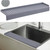 AyNirser Sink Edge Protector with Suction Cup 4"x14", Silicone Sink Splash Guard for Kitchen & Bathroom, Protect Countertop from Scratches, Stains, for Stainless Steel Granite Quartz-Grey