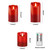 HEIOKEY 3 Pack Red Flickering Flameless Candle Set, Battery Operated Candles with 10-Key Remote Control, Electric Pillar Candle with Timer, Dancing Flames Real Wax Fake Candle for Festive Celebrations