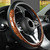 BANLIE Wood Grain Steering Wheel Cover Microfiber Leather Breathable Anti Slip Universal Protector 14.5-15 inch Car Interior Accessories for Women Men, Black Coffee