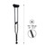 KMINA - Crutches for Adults (x2 Units, Size M), Adjustable Aluminum Underarm Crutches, Crutch Pads - Made in Europe