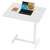 DUMOS Overbed Bedside Table with Wheels, Height Adjustable Rolling Hospital and Home Use Standing Stand Up Tray Mobile Laptop PC Desks for Bedroom, Living Room, Office, White