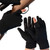 Trigger Finger Hunting & Rifle Shooting Gloves with Finger Flip | Genuine Leather Palm Grip & Stretch Back | For Outdoor Tactical Sports | Airsoft Paintball Trap Skeet Clay Shooting (BLACK, X-LARGE)