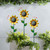 WAIU Metal Sunflower Flower Garden Stakes, Wind Catcher Spinner Garden Stakes, Garden Windmill Stakes Outdoor Wind Catchers, Yard Decor Stakes, Set of 3