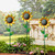 WAIU Metal Sunflower Flower Garden Stakes, Wind Catcher Spinner Garden Stakes, Garden Windmill Stakes Outdoor Wind Catchers, Yard Decor Stakes, Set of 3