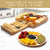 Zulay Kitchen Premium Bamboo Charcuterie Board - Extra Thick Bamboo Board with 4 Piece Knife Set - Perfect for Charcuterie, Wine and Cheese