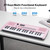 POGOLAB MK-2 37 Keys Kids Keyboard Piano, Portable Small Keyboard with 40 Songs, 200 Sounds, with MIDI Function, LED Display & Dual Speakers, Compact Mini Music Piano for Kids/Beginners (Pink)