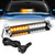 Nilight 12LED Traffic Advisor Strobe Light Bar Amber White Emergency Warning Hazard Safety Dash Front/Rear Windshield Flashing Lights for Cars Trucks Police Firefighter Plow Construction Vehicles