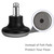 uvce Bell Glides Replacement Office Chair Feet Swivel Caster Wheels to Fixed Stationary Castors, Short Profile with Separate Self Adhesive Felt Pads Black 5pcs