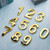20 Pieces Mailbox Numbers for House Outside 0-9 Door Room Signs Self Adhesive Address Number Sticker for Office Wall Apartment Decorative(2 Inch,Gold)