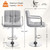 Yaheetech Bar Stools, PU Leather Adjustable Swivel Barstools, Hydraulic Kitchen Counter Height Bar Chairs with Armrest and Back for Kitchen, Dining Room, Light Grey
