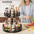 Lazy Susan Organizer Spice Rack - 2 Tier Height Adjustable Spice Organization for Cabinet, Metal Seasoning Organizer Lazy Turntable Spice Organizer for Table Top Pantry Kitchen Storage (10 inch)