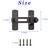 DOUBLE 2 C Barn Door Lock, Sliding Door Lock Hardware, Carbon Steel Door Latches for Cabinet, Closet, Window Door, Black