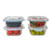 Bonita Home Square Glass Storage Container, Stackable BPA Free Airtight Seal Food Containers with Lids, Meal Prep Kitchen Organization and Storage, 5"x5" x 2.5", 17.6oz, 0.52L, White, 4 Pack