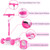 BELEEV Kids Scooter with LED Light-Up Wheels & Deck, 3 Wheel Folding Scooter for Toddlers Girls Boys Ages 3-12, Adjustable Handlebar, Lean to Steer, Extra Wide Wheel, Kick Scooter for Children (Pink)
