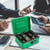 xydled Cash Box with Money Tray,Locking Cash Box with Combination Lock,Money Box with Removable Coin Tray,Medium,7.87"x 6.30"x 3.54",Green