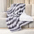 Mon Chateau 60" x 70" Serenity Flannel Throw Blanket, Stripe Print Soft Blanket for Queen-Size Bed, Couch, or Sofa, Cozy Home Decor and Stylish Living Room Comfort, Meadow Loom