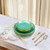 DaYammi 100 Pcs Clear Green Plastic Plates, Gold Hammered Plastic Salad Platos, Green Christmas Disposable Platos With Gold Rim,7 Inch Dessert Platos Disposable, Dessert Appetizer Platos