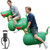 QPAU Inflatable Bouncy Dinosaur Toys 2 PCS with Hand Pump, Heavy Duty Giant Bouncy Pal, 220lbs Load Capacity, Ride On Bouncy Animal Hopper Toy, Indoor Outdoor Bouncers for Kids Girls Boys Ages 5+