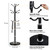 Snaikor Metal Coat Rack Freestanding, Sturdy Coat Rack Stand with Natural Marble Base, Modern Black Coat Racks Tree Hats Hanger Holder Stand for Entryway, Hallway, Office(12 Hooks)