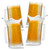 4 Pack Freezer Beer Mugs, 16 oz Clear Double Wall Gel Frosty Ice Mugs with Gel, Plastic Beer Mugs with Handles for Freezer, Parties and Gifts