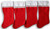 Holiday Time Red Felt Christmas Stocking - Set of 4