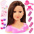 Bayer Design: Charlene Super Model Make Up Head, Brown Hairs, Brunette, Comes with Make-Up and Stickers, Styling Ideas Shown on Showbox, For Ages 3 and up