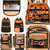 Tool Bag Backpack, 75 Pockets & Loops Canvas Heavy Duty Tools Organizer Bags/HVAC Tool Carrier for Electrician/Construction Work with Molded Base and Combination Lock - Brown