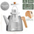 WALDWERK Tea Pot with Infuser - Double Wall Stainless Steel Teapot - Tea Pot with Infuser for Loose Tea - Made from 304 Stainless Steel and Oak Wood - Isolated Teapot with Strainer - 100% Drip Free